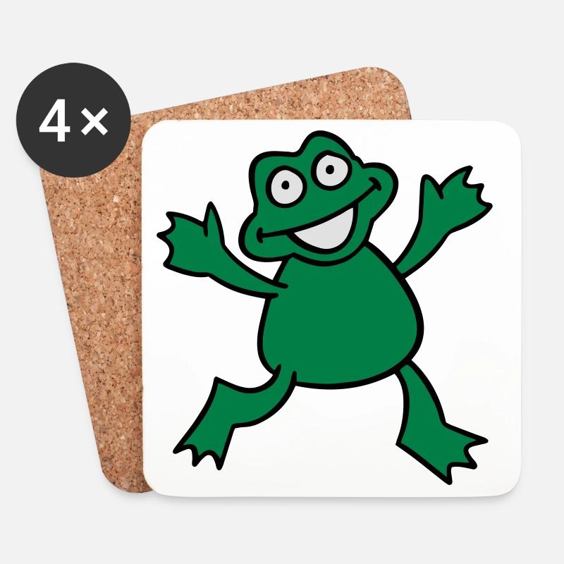 Frosch - Untersetzer (4er-Set) - Weiß