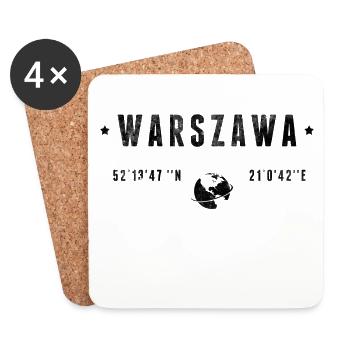Warszawa - Untersetzer (4er-Set) - Weiß - Vorne