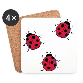 coccinelle - Dessous de verre (lot de 4) - blanc - Devant