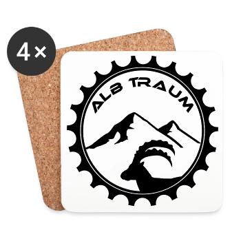 AlbTraum_BockAufBerg - Untersetzer (4er-Set) - Weiß - Vorne