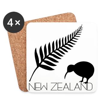 Navigation de plaisance néo-zélandaise et kiwi - Dessous de verre (lot de 4) - blanc - Devant