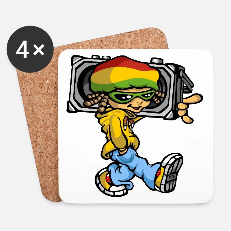 Reggae boy and radio - Untersetzer (4er-Set) - Weiß