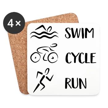 Triathlon - Coasters (set of 4) - white - Front