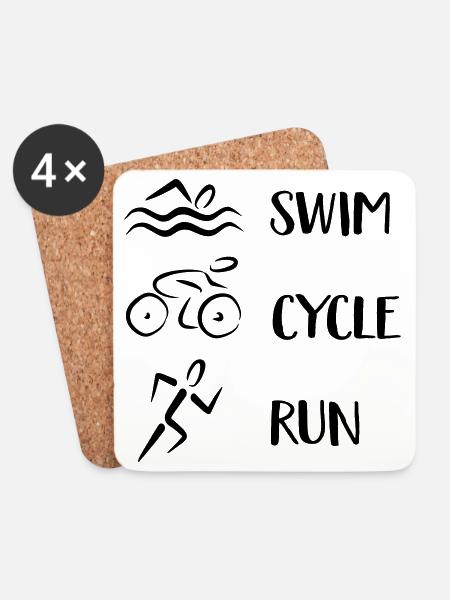 Triathlon - Untersetzer (4er-Set) - Weiß