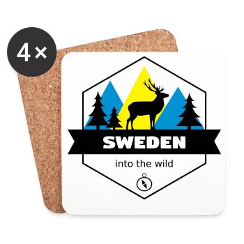 Sweden Into the Wild - Coasters (set of 4) - white - Front