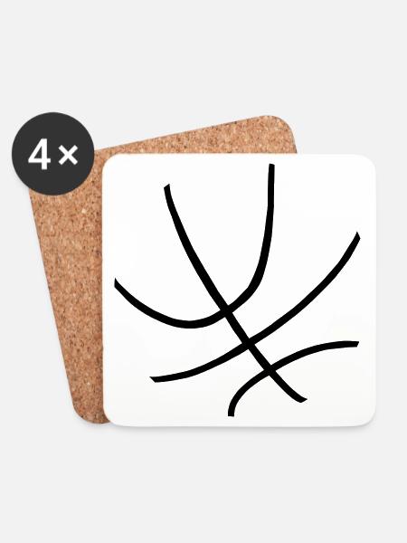 Ein Basketball - Untersetzer (4er-Set) - Weiß