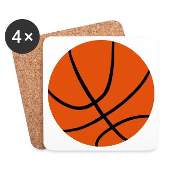 Ein Basketball - Untersetzer (4er-Set) - Weiß - Vorne