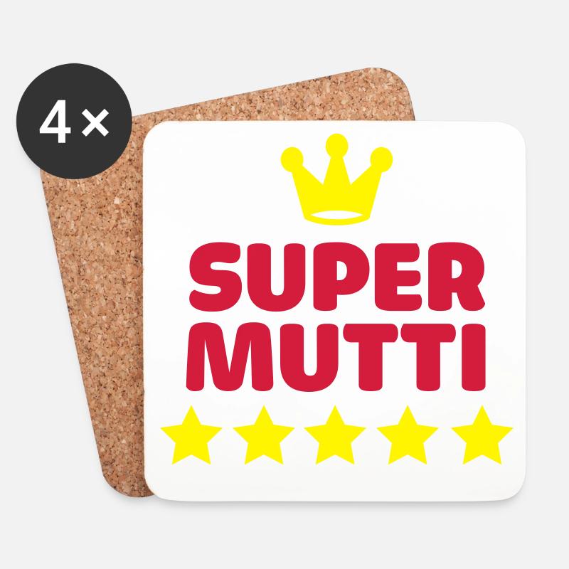 supermutti super mutti mama muttertag - Untersetzer (4er-Set) - Weiß