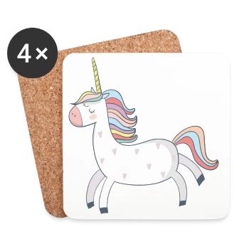 Licorne - Dessous de verre (lot de 4) - blanc - Devant
