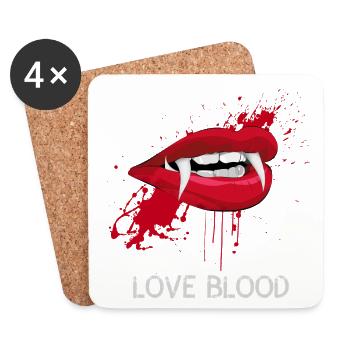 vampire dracula blood sexy mouth Halloween horror lol - Coasters (set of 4) - white - Front