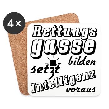 Rettungsgasse Spruch Auto Verkehr Medizin Geschenk - Untersetzer (4er-Set) - Weiß - Vorne