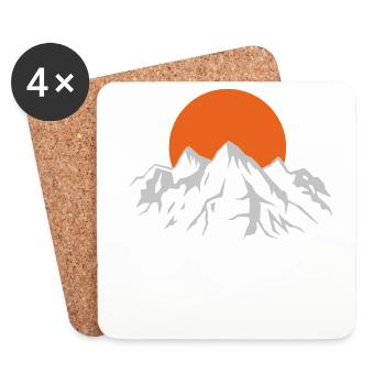 Berge - Untersetzer (4er-Set) - Weiß - Vorne