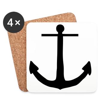 anchor - Coasters (set of 4) - white - Front