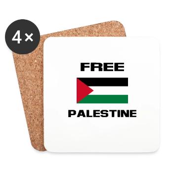 FREE PALESTINE - Coasters (set of 4) - white - Front