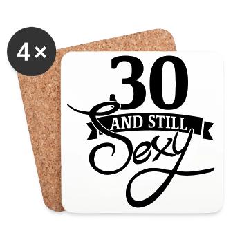 30 and still sexy - Coasters (set of 4) - white - Front