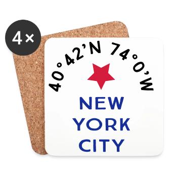 New York City - Dessous de verre (lot de 4) - blanc - Devant