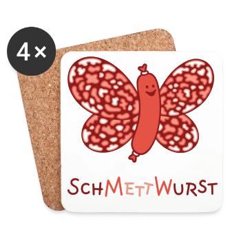 SchMettWurst - Coasters (set of 4) - white - Front