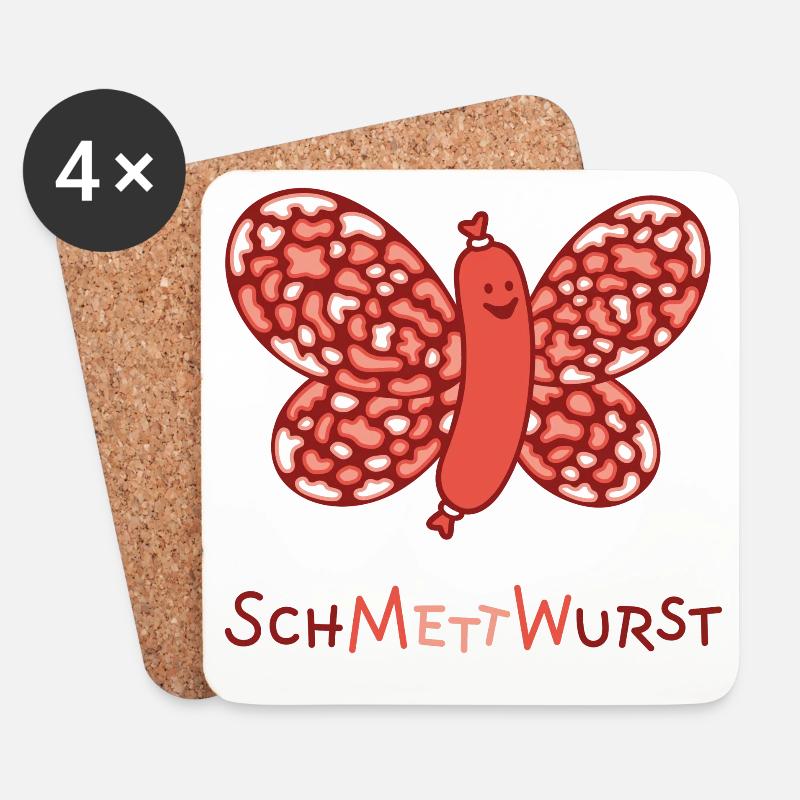 SchMettWurst - Untersetzer (4er-Set) - Weiß
