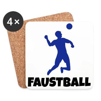 Faustball - Untersetzer (4er-Set) - Weiß - Vorne