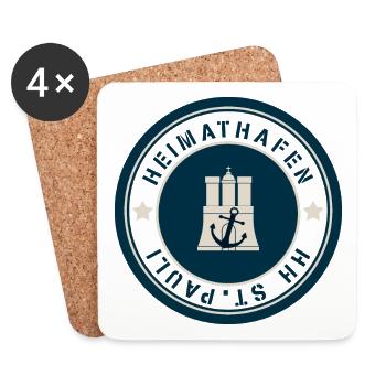 Ankerfestung Nautisches Emblem - Untersetzer (4er-Set) - Weiß - Vorne