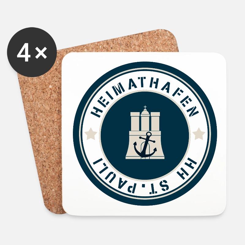 Ankerfestung Nautisches Emblem - Untersetzer (4er-Set) - Weiß