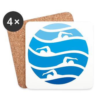 6061912 127730250 swimming - Coasters (set of 4) - white - Front