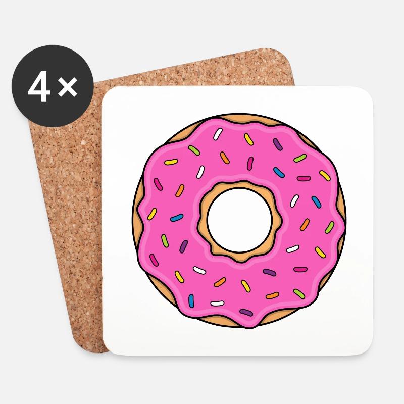 Donut - Untersetzer (4er-Set) - Weiß