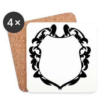 A coat of arms motif - Coasters (set of 4) - white - Front