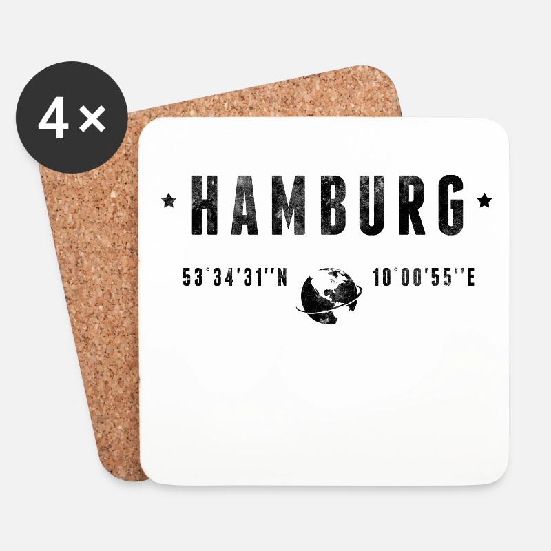 Hamburg - Untersetzer (4er-Set) - Weiß