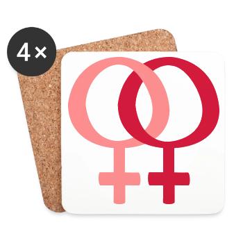 Woman & Woman - Coasters (set of 4) - white - Front