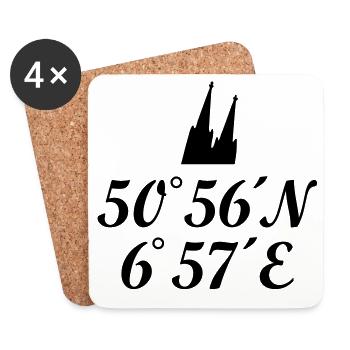 Köln Kölner Dom Koordinaten - Untersetzer (4er-Set) - Weiß - Vorne