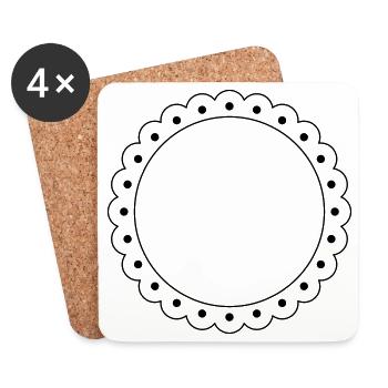 bord arrondi du contour de la vague - Dessous de verre (lot de 4) - blanc - Devant