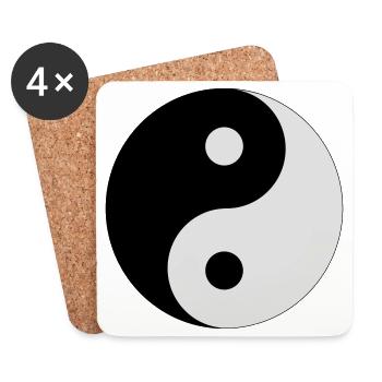 Yin und Yang (Farben anpassbar!) - Untersetzer (4er-Set) - Weiß - Vorne