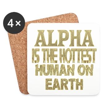 alpha - Dessous de verre (lot de 4) - blanc - Devant