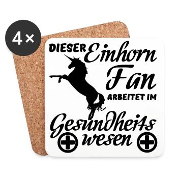 Einhorn Einhörner Medizin Spruch Geschenk Beruf - Untersetzer (4er-Set) - Weiß - Vorne