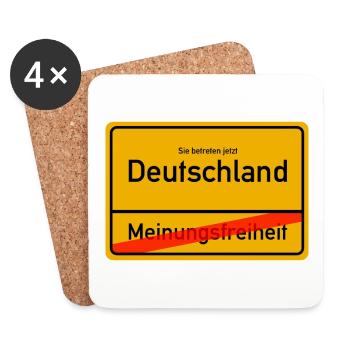 Meinungsfreiheit - Untersetzer (4er-Set) - Weiß - Vorne