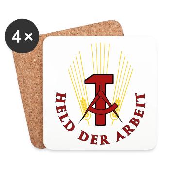 Held der Arbeit - Untersetzer (4er-Set) - Weiß - Vorne