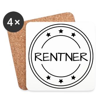 Rentner Stempel Ruhestand - Untersetzer (4er-Set) - Weiß - Vorne