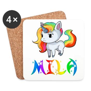 Mila unicorn - Coasters (set of 4) - white - Front