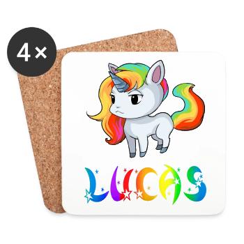Einhorn Lucas - Untersetzer (4er-Set) - Weiß - Vorne