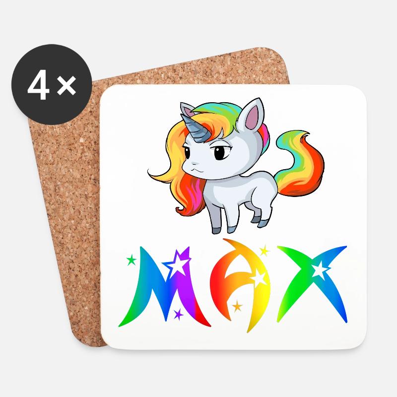 Einhorn Max - Untersetzer (4er-Set) - Weiß