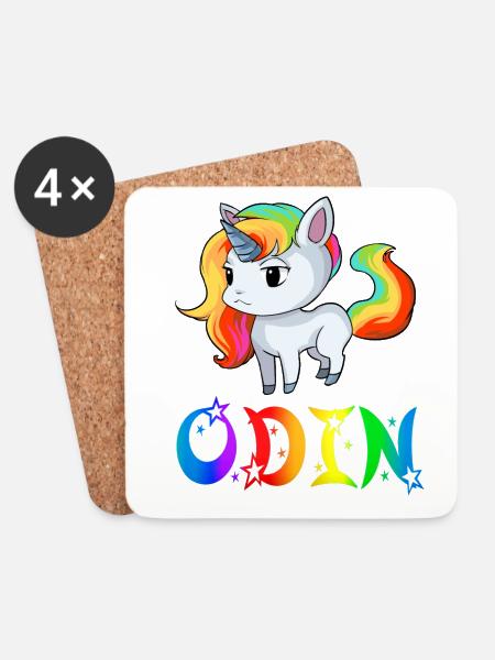 Einhorn Odin - Untersetzer (4er-Set) - Weiß