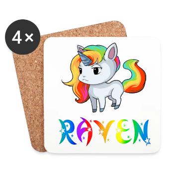 Unicorn Raven - Coasters (set of 4) - white - Front