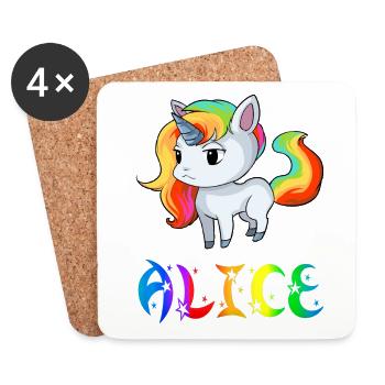 Einhorn Alice - Dessous de verre (lot de 4) - blanc - Devant