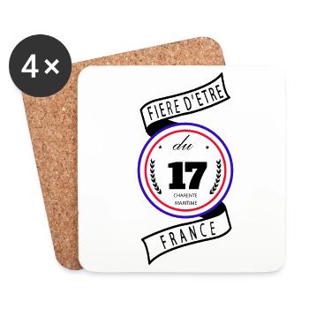 Fière D'être Du 17 Charente-Maritime France - Dessous de verre (lot de 4) - blanc - Devant