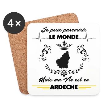 MA VIE EST EN ARDECHE - Dessous de verre (lot de 4) - blanc - Devant