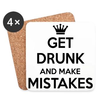 2541614 15988570 drunk - Coasters (set of 4) - white - Front