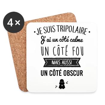 Je suis tripolaire - Dessous de verre (lot de 4) - blanc - Devant