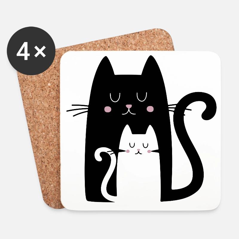 Kitties - Coasters (set of 4) - white