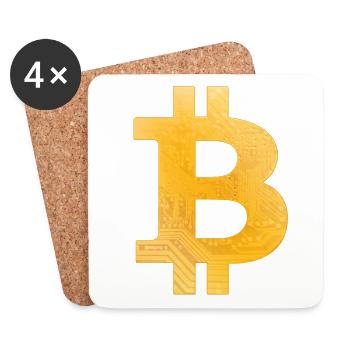 Bitcoin - Dessous de verre (lot de 4) - blanc - Devant